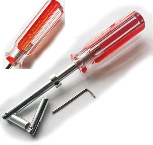 Elevator Drop Key Double Knuckle Emergency Drop Key Red Handle with Printed Warning (1)