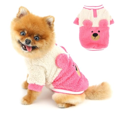 PAIDEFUL Plush Fleece Dog Jumper for Small Dogs, Soft Warm P