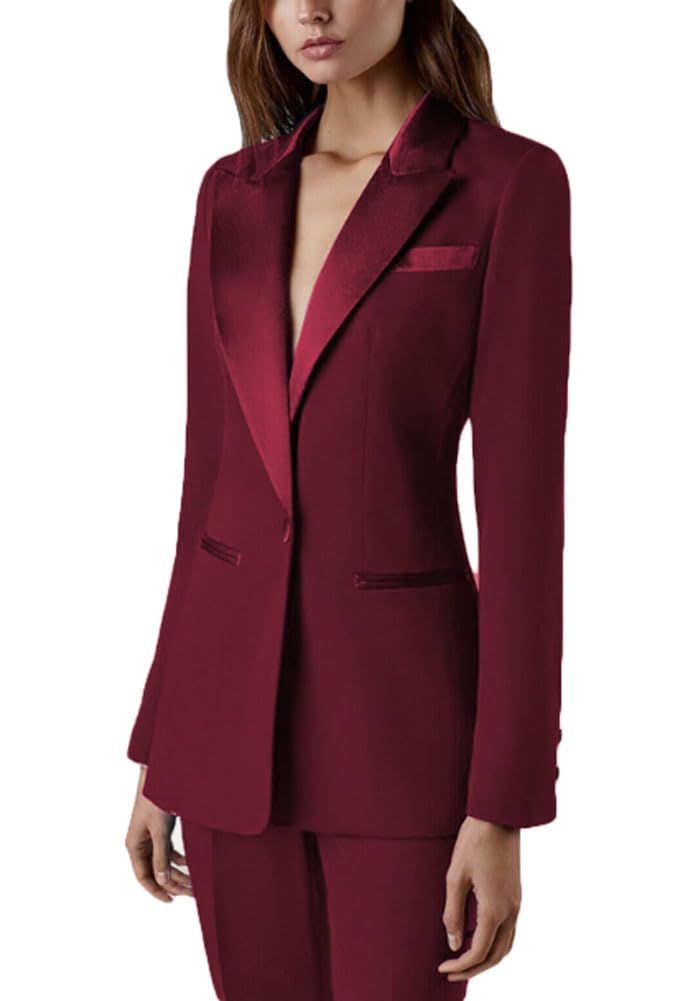 Completo da donna in due pezzi da ufficio, slim fit, blazer, pantaloni da lavoro, abbigliamento casual, abito da ballo