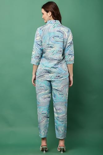 Image of JUSTHER Women's Co-ord Set | Shirt Top & Bottom Pant | Stylish Matching Set | Comfortable Fit Wear | Trendy Look Styling | Easy Movement | Perfect for Casual