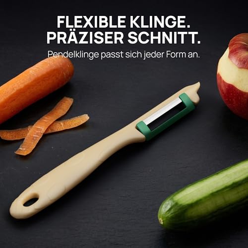 Foto von SCHWERTKRONE® 2 Spargelschäler [MADE IN SOLINGEN - GERMANY] - Kartoffelschäler Gemüseschäler Karottenschäler - Sparschäler Links & Rechtshänder - Gurkenschäler Potato Peeler - Obstschäler