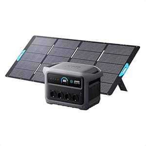 Anker SOLIX C1000 Gen 2 Tragbare Powerstation mit 400W Solarpanel, 2.000W (Spitzenleistung 3.000W) Solargenerator, vollständige Aufladung in 49 Minuten, 1.024Wh LiFePO₄-Akku für Notstrom