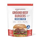 Amazon Grocery, Ground Beef Burgers, 93% Lean, 7% Fat, 32 Oz, 8 Ct, Frozen (Previously Fresh Brand, Packaging May Vary)