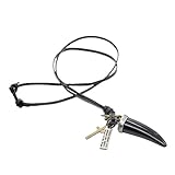 Wzmzjy Collar con Colgante de Calabaza 3D Vintage, Dije de Cadena Larga de Cuero, Joyería para Suéter, Negro