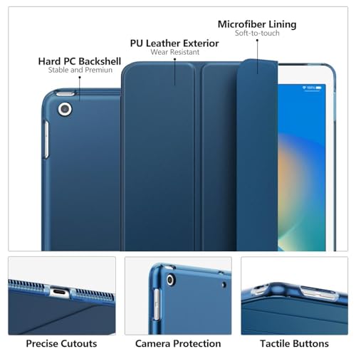 Image of Moko Smart Case for iPad 9th / 8th / 7th Gen Case 10.2 Inch, Dark Sea Blue