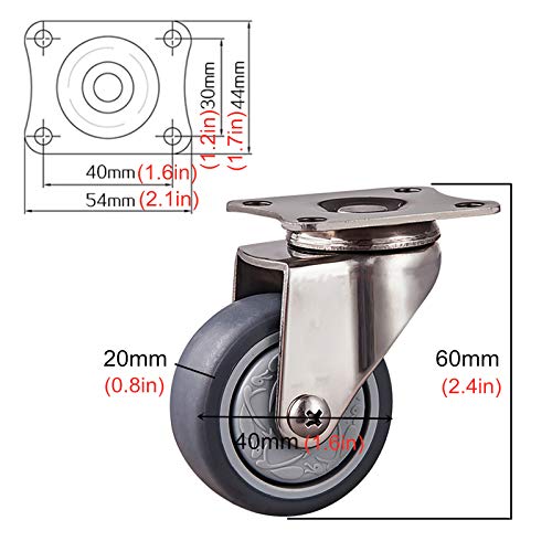 Roulettes pivotantes robustes en acier inoxydable durable avec plaque - 3