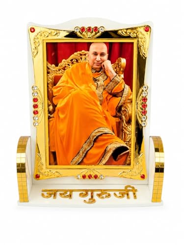 Image of Guru Ji CAR SWAROOP Dashboard Shukrana Guru Ji Home Decor,Office Table (Guruji Face) Desktop and Workplace (Off White)