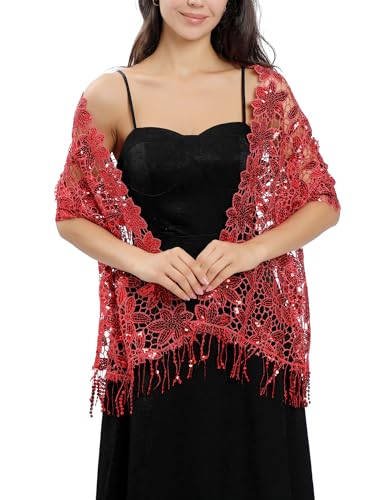 Christmas Gift Winter Sparkle Sequin Tassel Shawls and Wraps for Women Formal Evening Wedding Party Dresses Gowns2