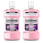 Listerine Total Care Alcohol-Free Anticavity Mouthwash, 6 Benefit Fluoride Mouthwash for Bad Breath and Enamel Strength, Fresh Mint Flavor, Twin Convenience Pack, 2 x 1 L