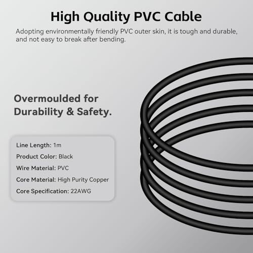 1M 4-Pin AMS Lite Verlängerungskabel Compatible with Bambu Lab A1/A1 mini AMS Lite 3D Druckern, 4-Pin Kabel mit Magnetischem Ringfilter (Nicht für X1/P1 Serie)