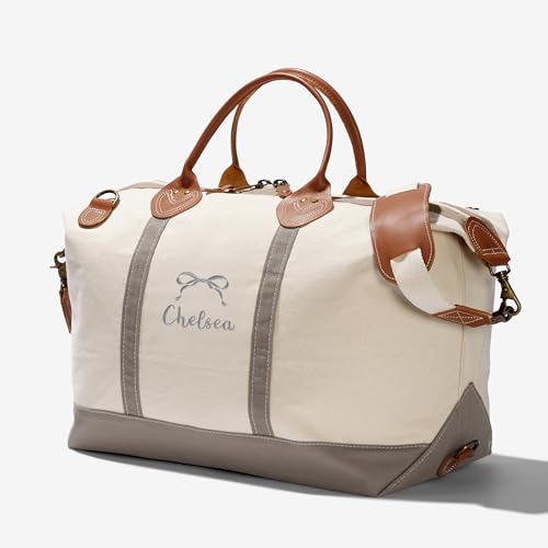 Darling Bow Embroidered Grey Duffel