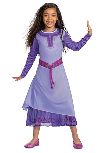 Asha Costume Official Disney Wish Child Costume with Attached Belt Kids Size Medium (7-8)