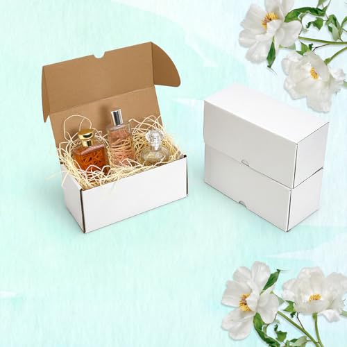 Image of WIFTREY 25 Pack 9x4x4 Small Shipping Box, White Corrugated Cardboard Boxes 9 x 4 x 4 for Packaging Small Business, Mailing, Shipping