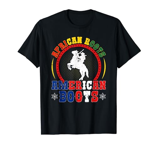 Botas Cowgirl African Roots American, Rodeo Countrygirl Camiseta