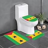 LPLSNWS Alfombrillas de baño antideslizantes impresas con la bandera de Santo Tomé y Príncipe (juego de 3 piezas), adecuadas para baños, cocinas, dormitorios y mucho más.