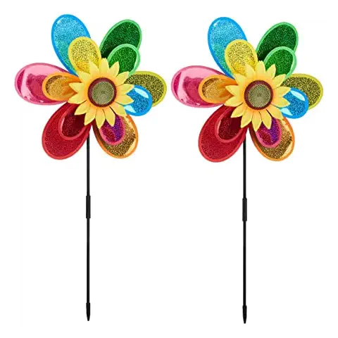 Relaxdays Molino Viento Flor, Set de 2 Cover