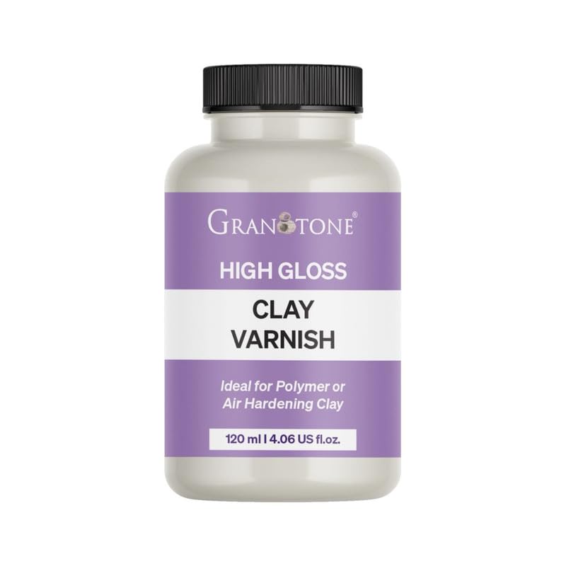 Image of GRANOTONE Clay Varnish Gloss 120 ml Water Based Clear Protective Finish for Air Dry Polymer Glaze Effect Craft Items Made in India