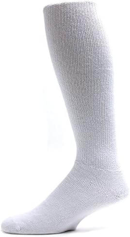 Sole Pleasers Men's King Size White Diabetic Over The Calf Socks - 3 Pairs