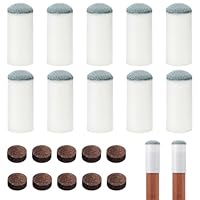Bremorou 20 Stück Billard Queue Spitzen 12mm Billiard Aufsteckleder Ersatz Billard Zubehör für Snooker Pool Queues Hochwertige Billardzubehör Tipps Set, Perfekt für Billardzubehör Und Queue Schutz