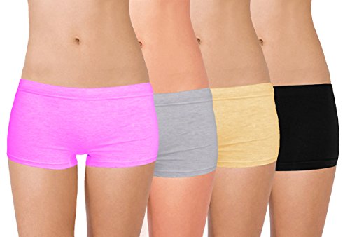 Image of Selfcare Women Soft Cotton Sinker Mid Waist Boyshorts Panties with Concealed Elastic Panel Pack of 3