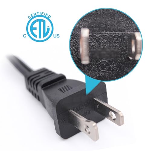 Image of 2 Prong Extension Cord 5 Feet US Male and Female Power Cord for NEMA 1-15P to NEMA 1-15R Short Extension Cord (1, Black 5ft)