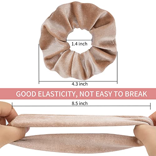12 Pcs Neutral Velvet Hair Scrunchies Elastic Hair Ties Hair Bands Scrunchie For Women Girls Hair Accessories #TOP2