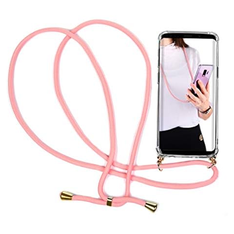 Beaulife. S9 Mobile Phone case for Samsung Galaxy S9, Transparent case with Cord, Flexible Back Cover, Mobile Phone Chain, Neck Strap, case Silicone Gel with Strap for Smartphone Necklace Belt Cover