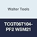 Walter Tools TCGT06T104-PF2 WSM21 Carbide Tiger-Tec Positive Indexable Turning Insert, 1/64" Corner Radius, 5/32" IC, 5/64" Thick, 0.008" - 0.098" Depth of Cut (Pack of 10)