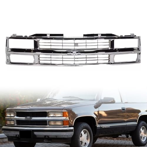 Front Grille Grill With Black Insert Fits for 1994-1998 C/K 1500 2500 3500 Suburban Tahoe SUV Replaces GM1200238 15981106