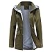 HANTONGHAO Cappotto da trench con cappuccio staccabile autunno e inverno Cappotto da donna taglie forti da donna antivento e impermeabile