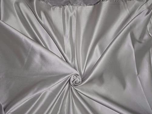 Soies Silk Dutchess White Silver tissu satin pour robe de mariée