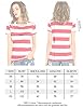 Striped T Shirts Women Red and White Stripes Short Sleeve Crew Neck Tees XS #5