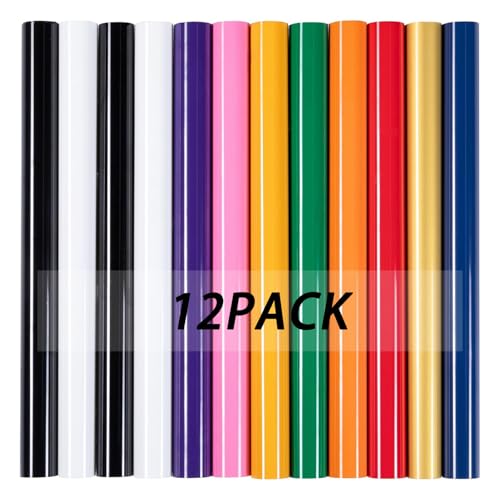 HTVRONT HTV Heat Transfer Vinyl -13 Pack HTV Vinyl, 12' x 10' Iron on...