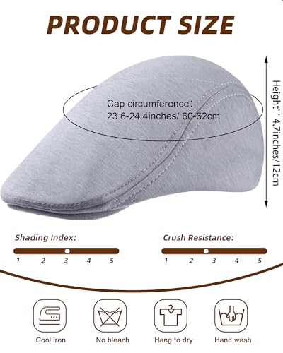 Image of Foaincore Mens Newsboy Hats Bulk, Adjustable Newsboy Cap Driving Cabbie Hunting Hat for Men