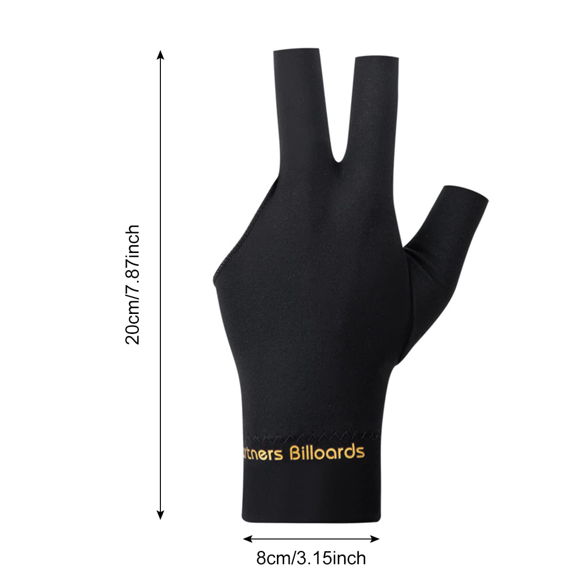 Guanto da Biliardo Traspirante Asciugatura Rapida Tre Dita Unisex 2 Pezzi
