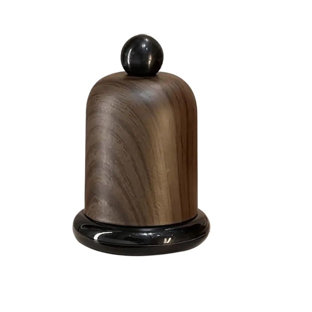 Tianshengqi Brown 1Pc Portable Imitation Walnut Toothpick Holder With Ball Top Decorative Accessory For Kitchen & Living Room