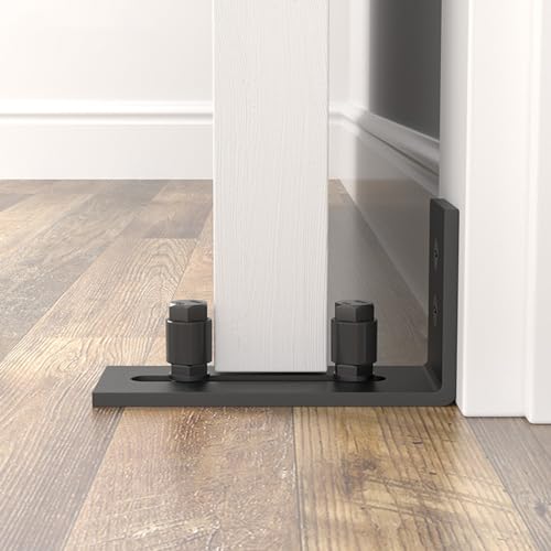 2 Stück Schiebetür Bodenführung Unten Scheunentor Schiebetür Rollen Bodenführung Schiebetüren Bodenführung Schiebetür Verstellbare mit Schrauben für Schiebetüren（Schwarz）