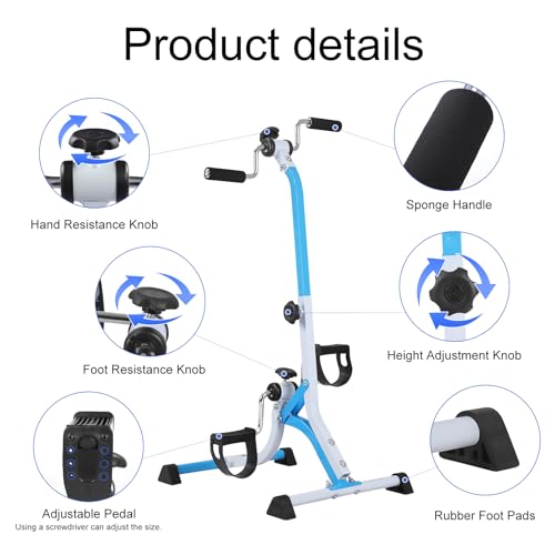 Image of Pedal Exercise Bike for Seniors - Adjustable Resistance Arm Bike, Lightweight Home Exercise Equipment for Seniors' Hands, Arms, Legs & Knees,Arm Bike for Physical Therapy