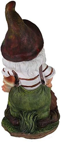 Design Dwarf 37 cm Tall Deco Garden Gnome Figurines Decoration 7 Different Design (with Hedgehog)