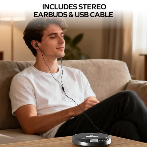 Image of Coby Portable CD Player, 60 Second Anti Skip, FM Radio, CD Player for Car | CD-R /CD-RW /MP3 Playback, 2 AA or USB Power, Stereo Earbuds Included, Simple Buttons, Clear LCD