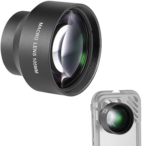 NEEWER HD 105mm Macro Lens Only for 17mm Thread Backplate, Compatible with SmallRig NEEWER iPhone Samsung Phone Cage Case with 17 mm Lens Adapter, Compatible with Sandmarc, 46mm Front Thread, LS-26