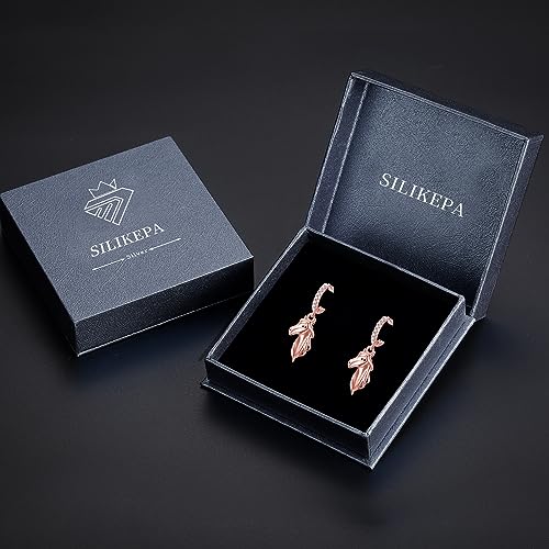 Horse Earrings Women 925 Sterling Silver Rose Gold Horse Dangle Drop Earrings Kentucky Derby Jewelry Gifts for Women Girls by Silikepa - Image 7