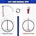 HYES 3-in-1 Baseball Set for Kids 3-5 - Tee Ball Stand, Hanging Tee, Ball Launcher and 6 Softballs - Adjustable Height, Indoor/Outdoor Sport Gifts for Boys, Blue