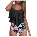 Bikini da donna, sexy, con stampa leopardata, bikini a vita alta, bikini, costume da bagno a due pezzi, con scollo a V profondo