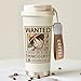 BayJew 18oz One Piece Anime Wanted Poster Travel Tumbler Lid and Straw, Insulated Coffee Mug with Strap, Stainless Steel Water Bottle for Home School Party Camping Office or Car