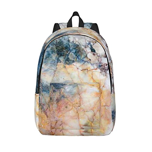 Grand sac à dos décontracté pour ordinateur portable motif marbré en taille M