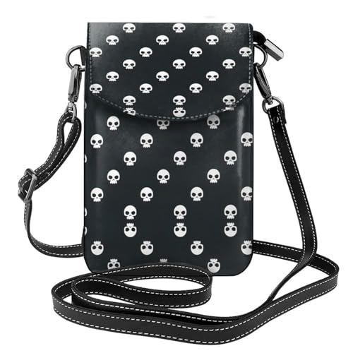 Sac bandoulière crâne femme pour ranger téléphone et cartes sans encombre