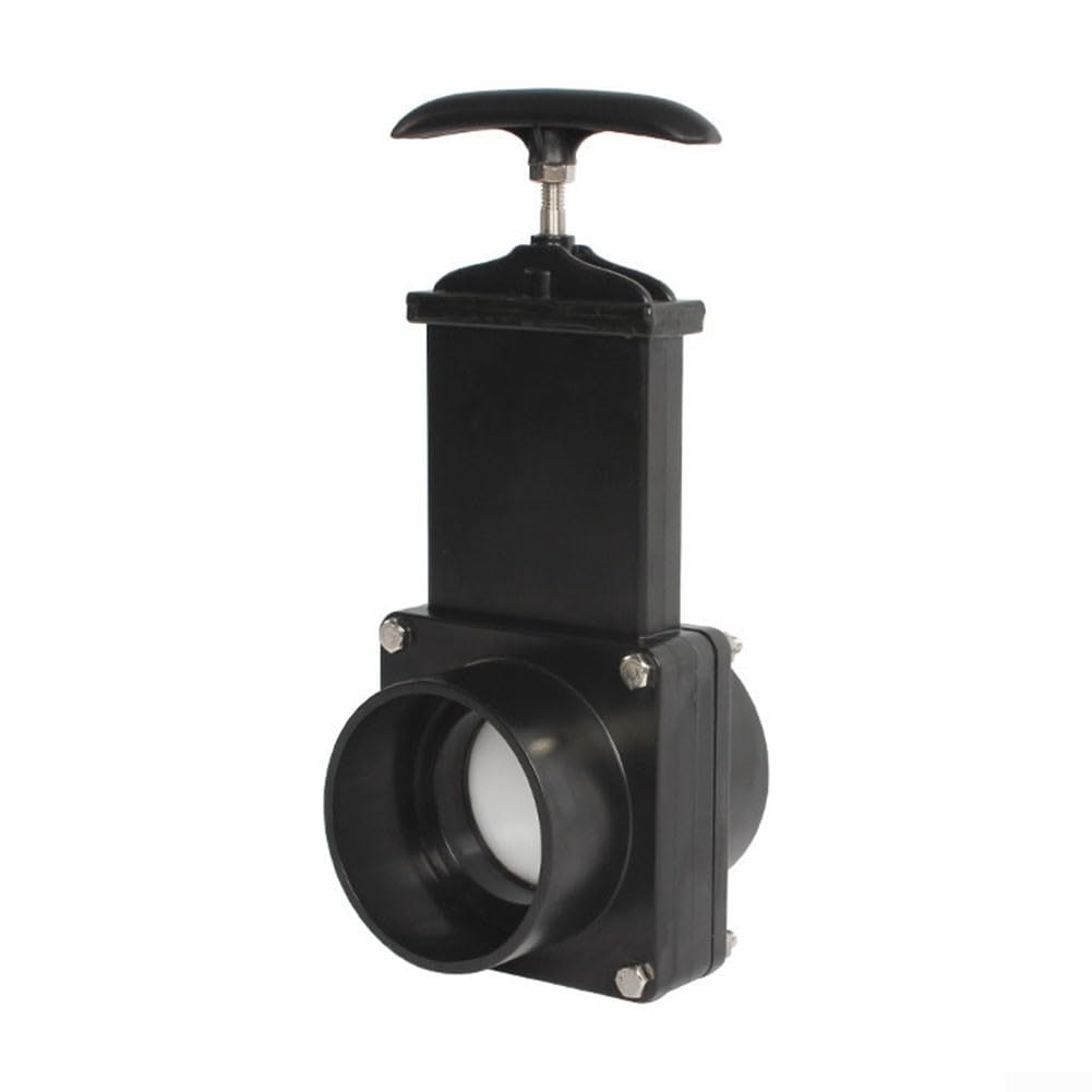Valvola di scarico del rimorchio di modifica del camper, valvola dell'acqua pulita in plastica nera da 50 mm, design a passaggio completo, funzionamento rapido per la gestione dei serbatoi delle acque