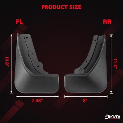 Image of Mud Flaps, Mud Flaps Heavy Duty Front and Rear Mudguards Fender Flares No Need to Drill Holes Compatible with Hyundai Vehicle Santa Fe Accessories 2024 (4pcs)