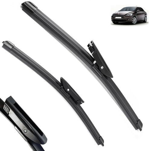 Balais d'essuie-glace pare-brise propre sans traces pour Peugeot 301 2012-2023 en caoutchouc